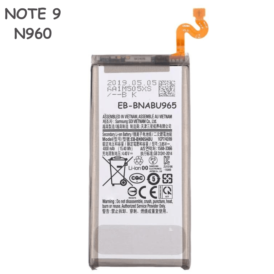 Battery EB-BN960ABE 4000mAh for Samsung Galaxy Note9 N960 - Best Cell Phone Parts Distributor in Canada, Parts Source Battery EB-BN960ABE 4000mAh for Samsung Galaxy Note9 N960 - Best Cell Phone Parts Distributor in Canada, Parts Source